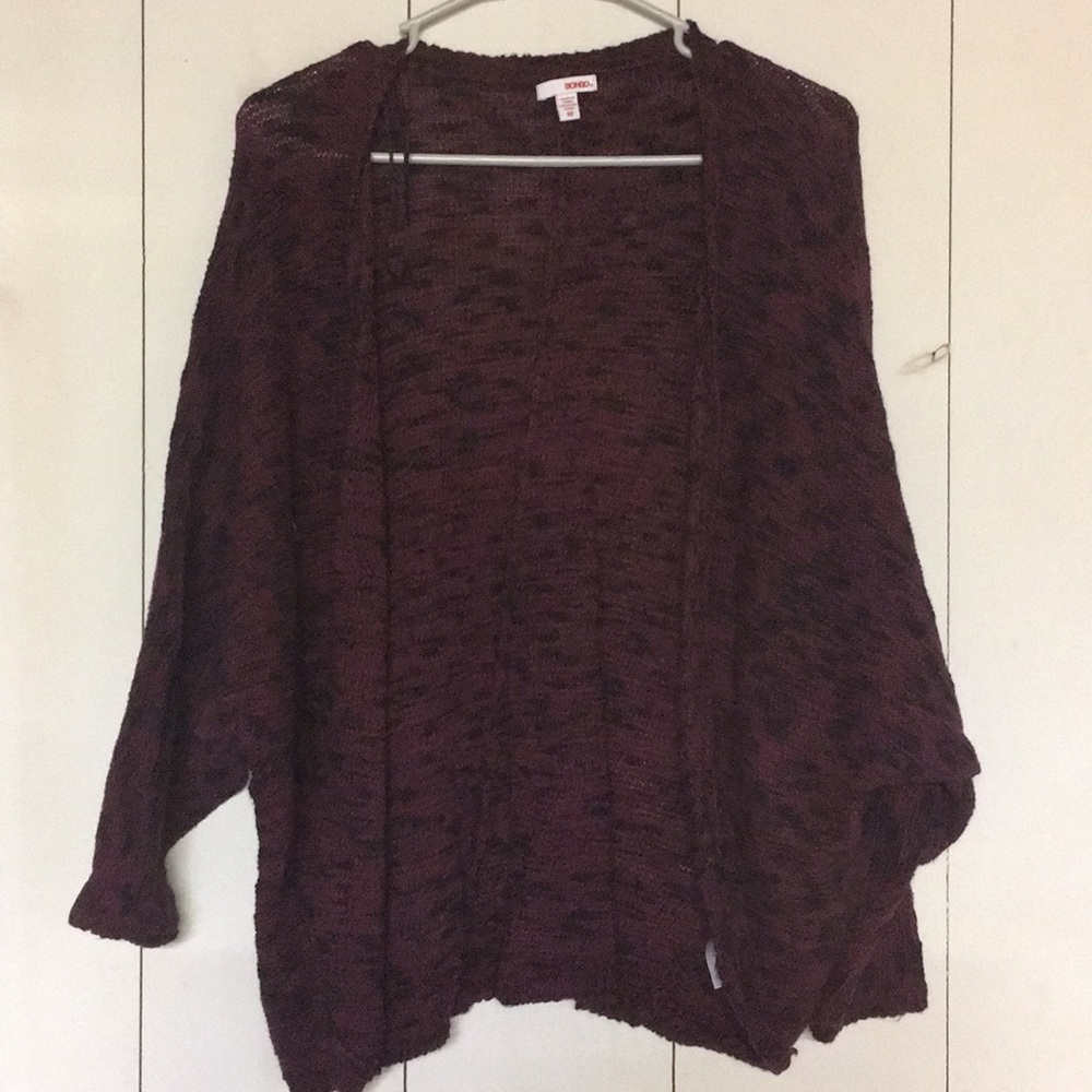 Black and burgundy knit sweater